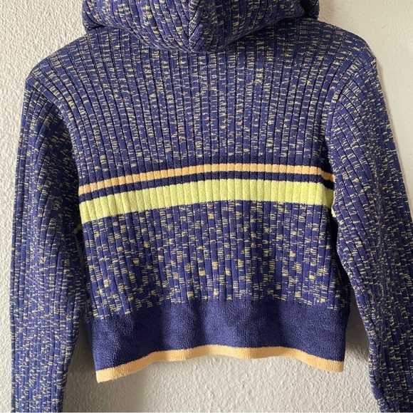 Urban Outfitters Cropped Hoodie Sweater Women’s M Striped Primrose Full Zip Up - Picture 13 of 16
